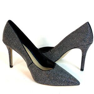 Brand New Gianni Bini Silver Black Metallic Studded Pump Stud Vixen Heels Size 8